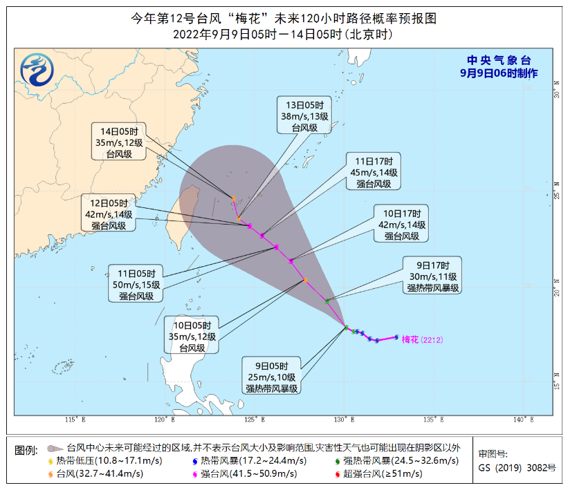 台风数据，白露9月9日，12号台风梅花，数据整理汇集1